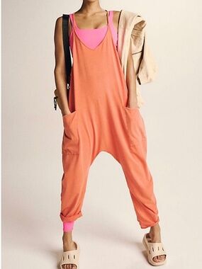 NWT $70 Free People Hot Shot Onsie Jumpsuit Hot Watermelon Yoga Fitness XS